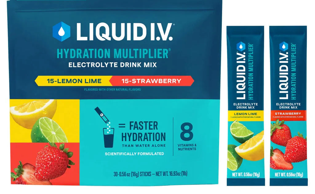 Liquid I.V. Hydration Multiplier Strawberry Lemon Lime 27 Stick Packs