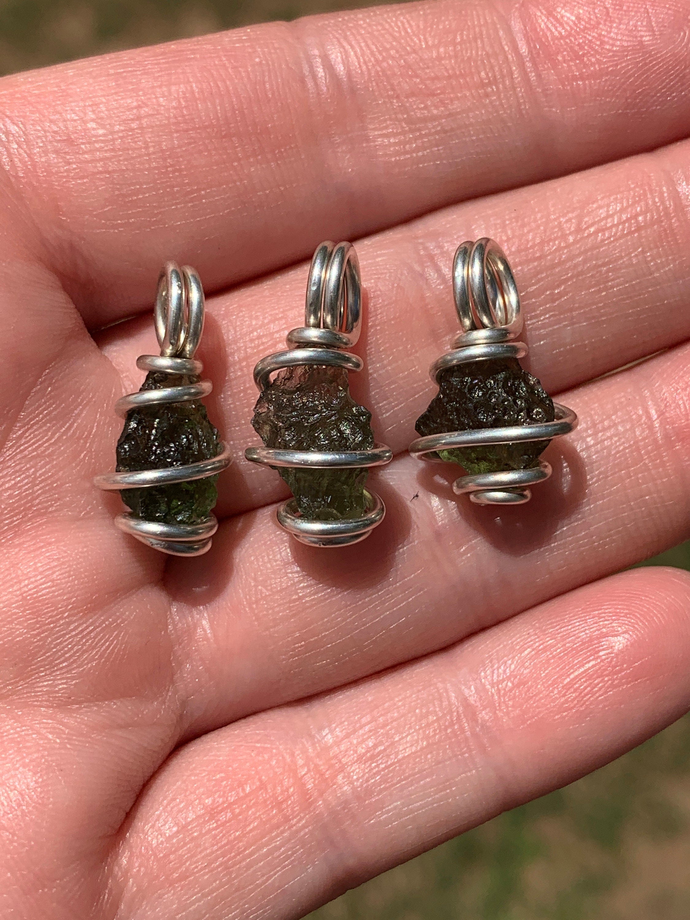Moldavite Pendant | Genuine Natural Raw Meteorite Tektite | Synergy 12 | Moldavite Jewelry | Moldavite Necklace The Stone of Transformation