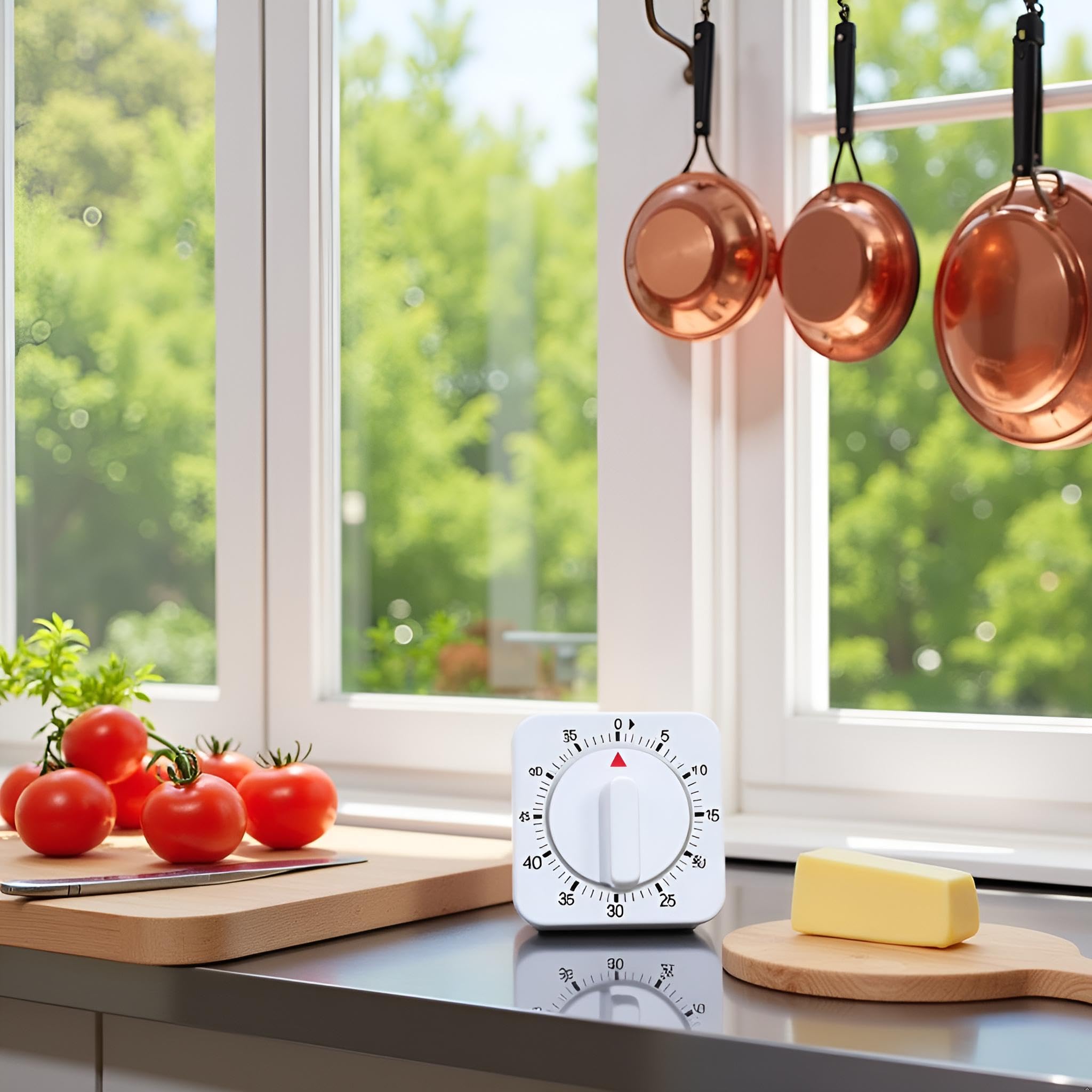 60-Minute Mechanical Wind-Up Cooking Clock With Loud Alarm - No Batteries Requir