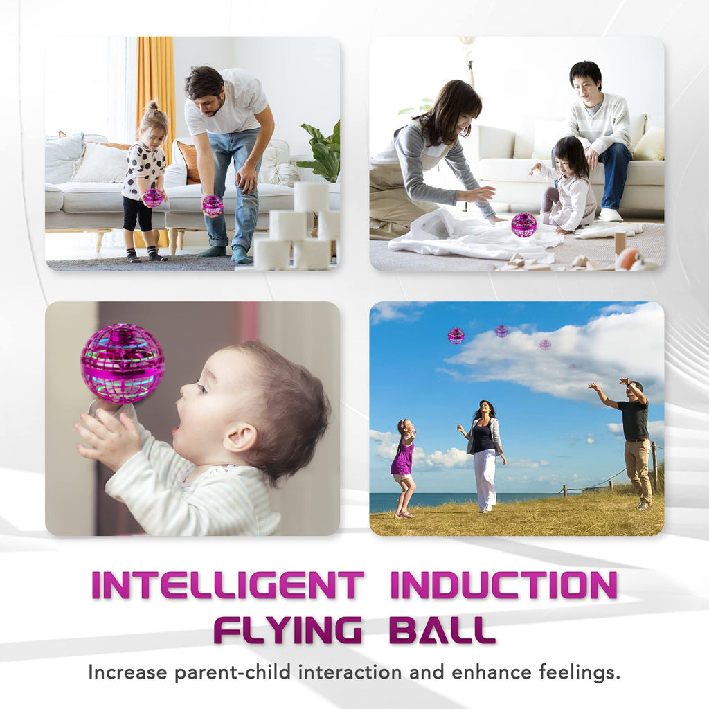 Boomerang Spinner, 360° Rotating LED Flying Ball (Purple)