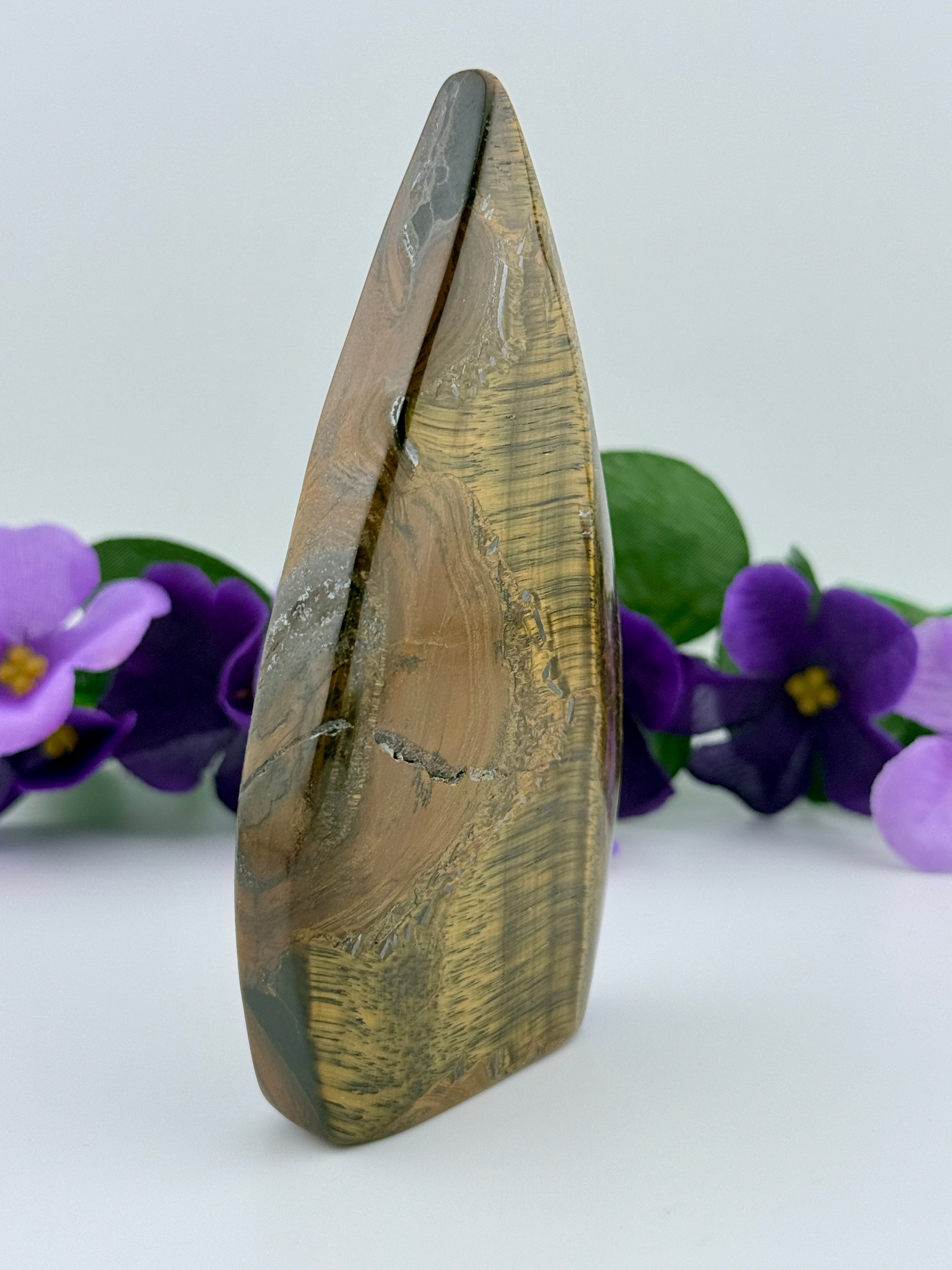Tiger’s Eye Crystal Flame Teardrop Stone - NEW