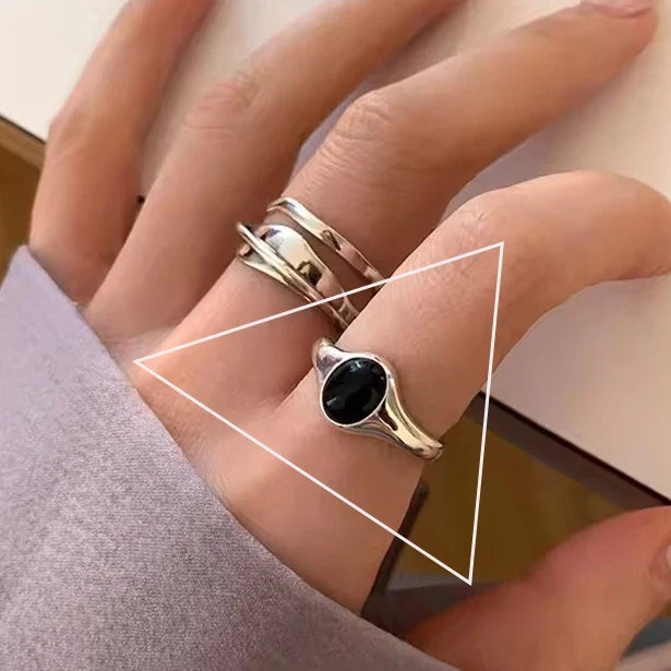 VENTFILLE 925 Sterling Silver Irregular Ring | Geometric Minimalist Jewelry for Women