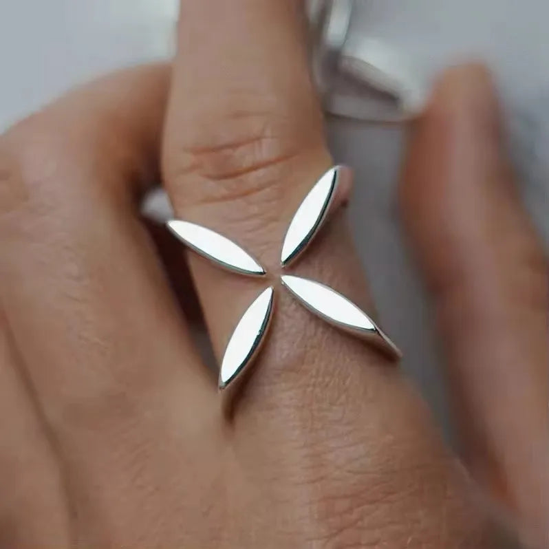 VENTFILLE 925 Sterling Silver Irregular Ring | Geometric Minimalist Jewelry for Women