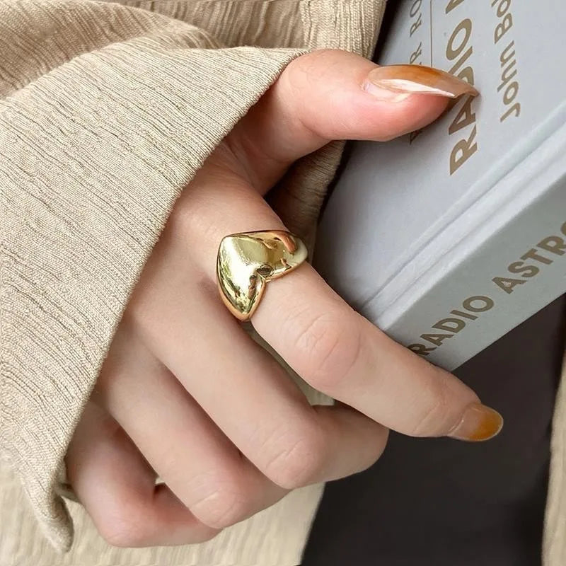 VENTFILLE 925 Sterling Silver Irregular Ring | Geometric Minimalist Jewelry for Women