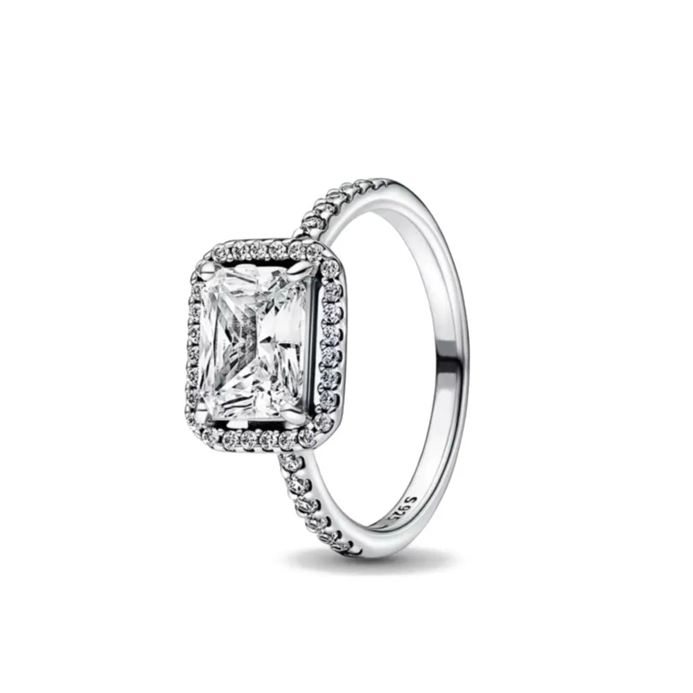 Sterling Silver Zircon Ring Set | Butterfly Snowflake Rose Design