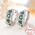 925 Sterling Silver Green Zircon Stud Earrings | Elegant Wedding and Party Jewelry Gift for Women