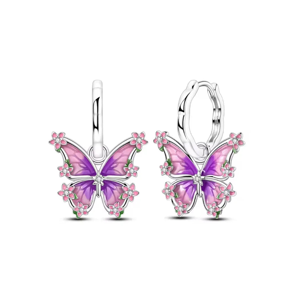 925 Sterling Silver Elephant Cherry Earrings | Sparkling Stud Earrings for Women