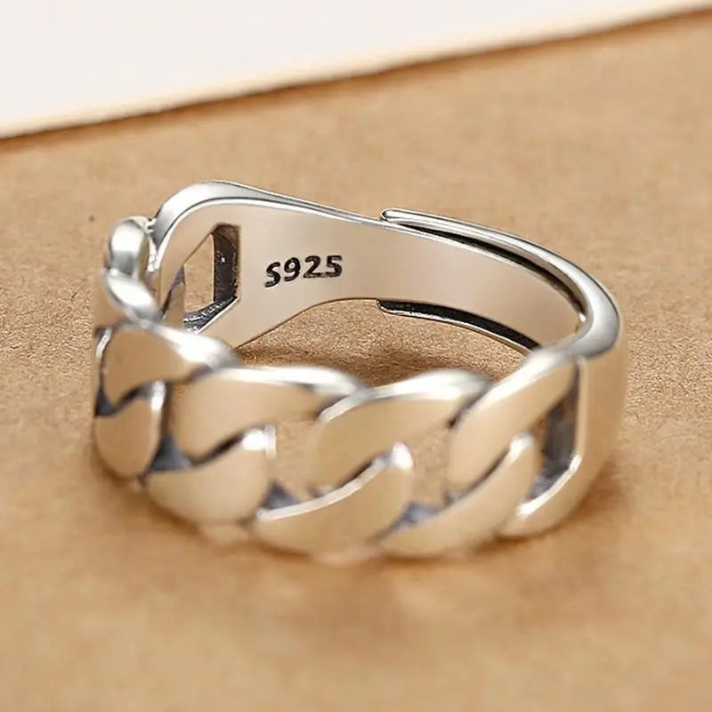 VENTFILLE 925 Sterling Silver Irregular Ring | Geometric Minimalist Jewelry for Women