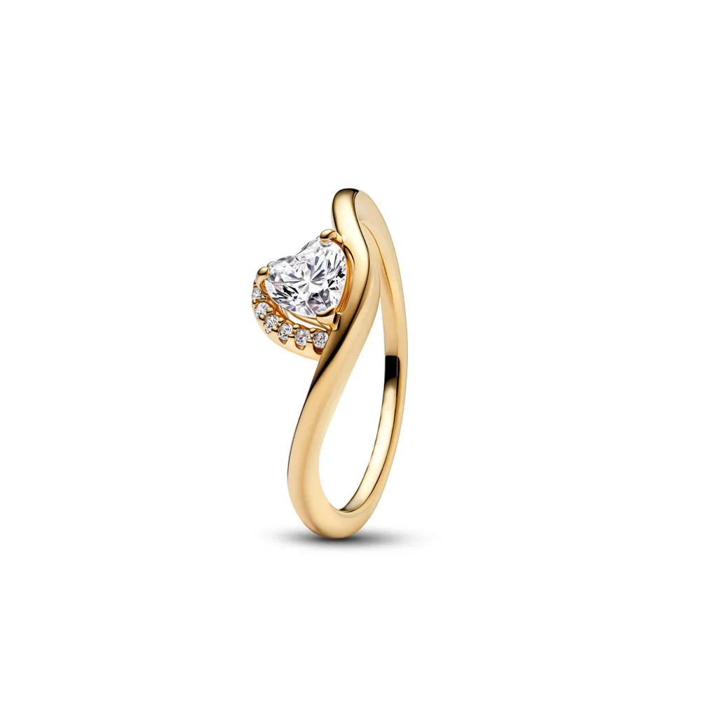 Sterling Silver Zircon Ring Set | Butterfly Snowflake Rose Design