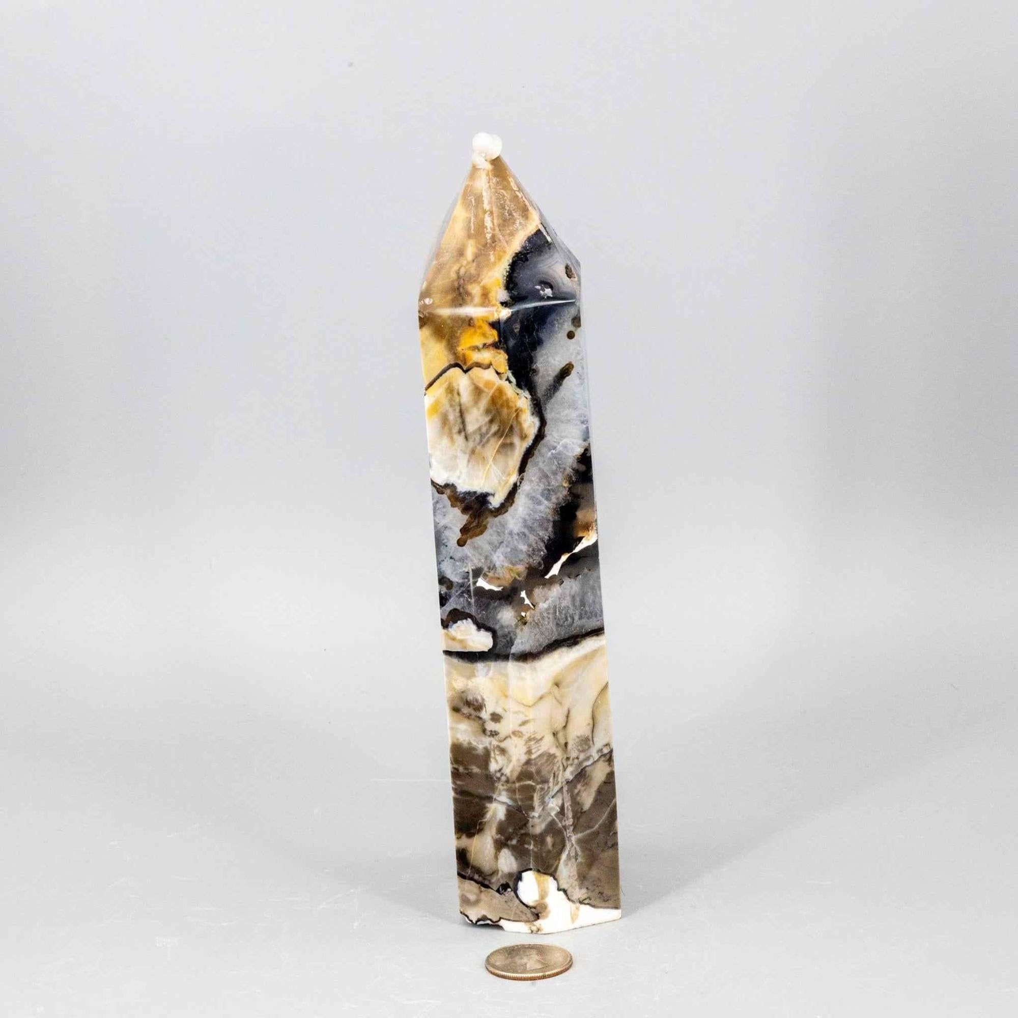 Volcano Agate Tower XL | UV Reactive Crystal Tower