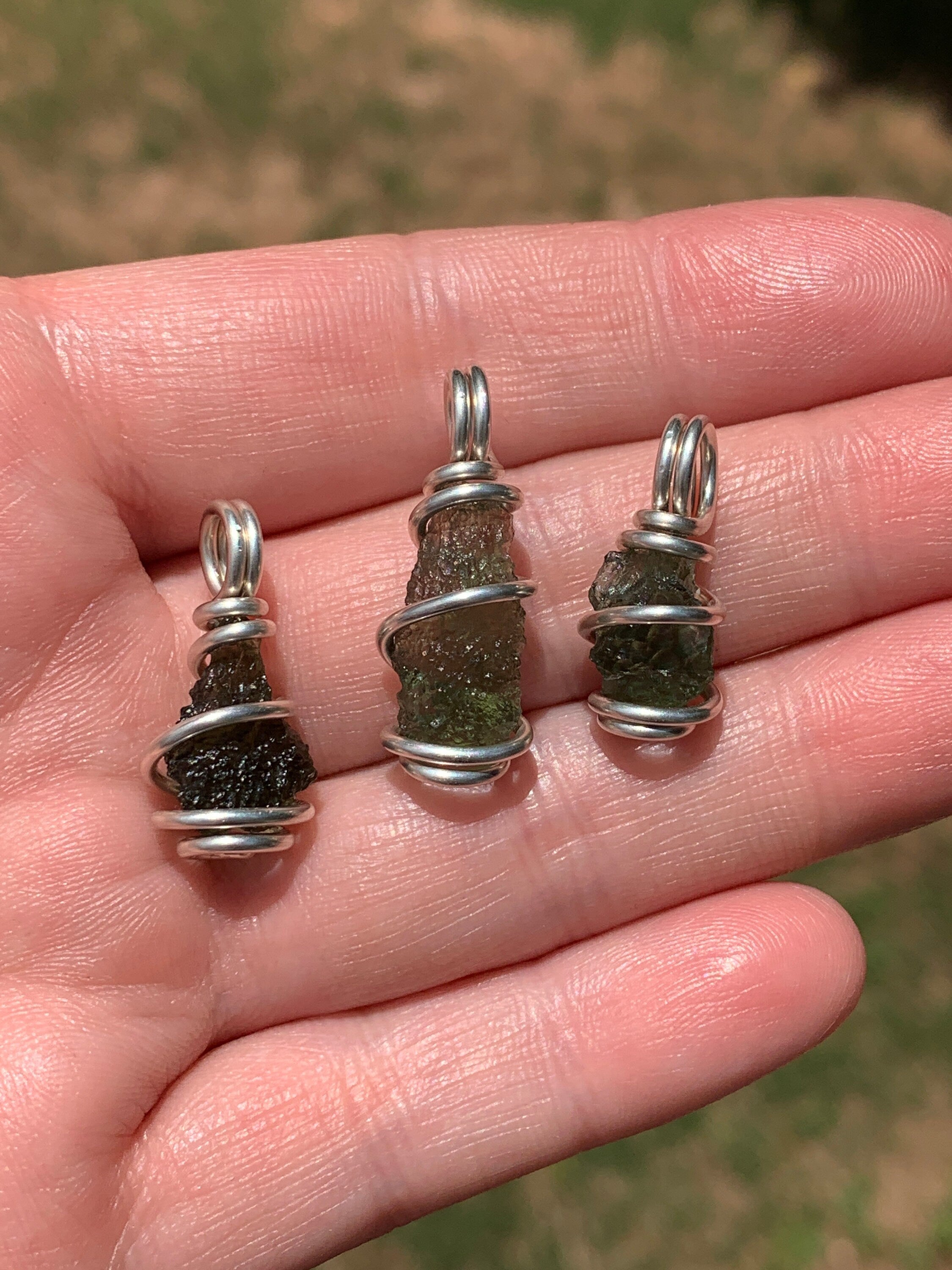 Moldavite Pendant | Genuine Natural Raw Meteorite Tektite | Synergy 12 | Moldavite Jewelry | Moldavite Necklace The Stone of Transformation