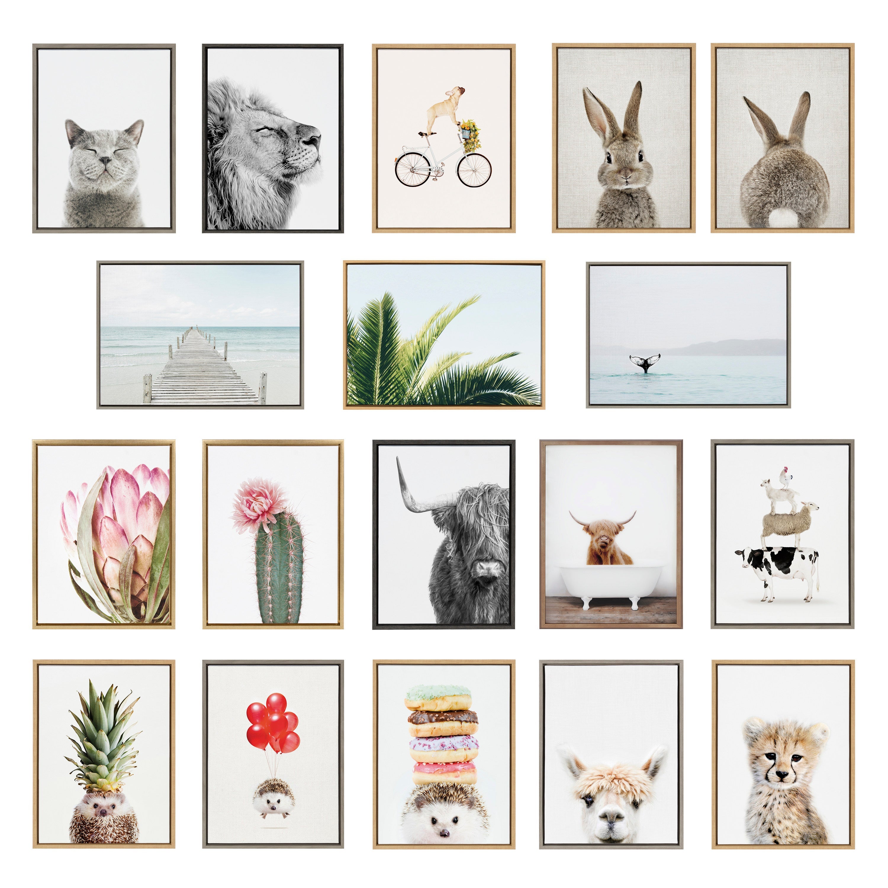Sylvie Ocean Beach Framed Canvas Set
