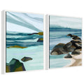 Sylvie Ocean Breeze Landscape - 2 Piece Framed Canvas Art Set by Nikita Jariwala