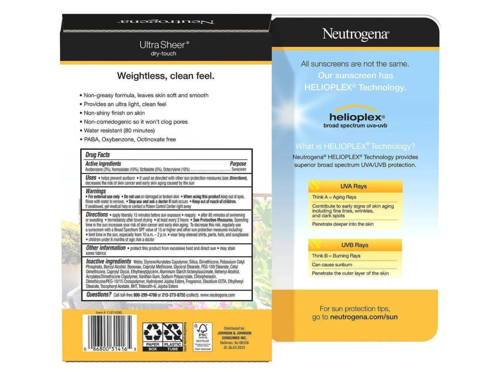 Nuetrogena ULTRA SHEER Dry-Touch SUNSCREEN Broad Spectrum SPF 55 2pk - 5oz & 3oz