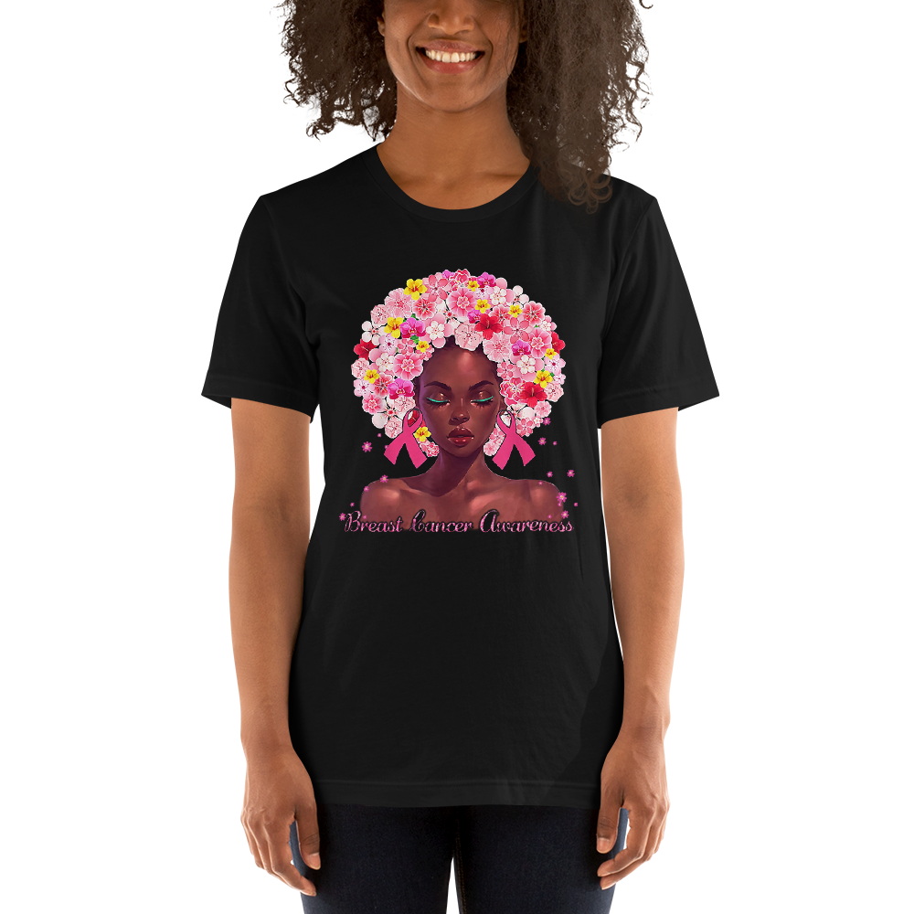 BREAST CANCER AWARENESS AFRO Short-Sleeve Unisex T-Shirt
