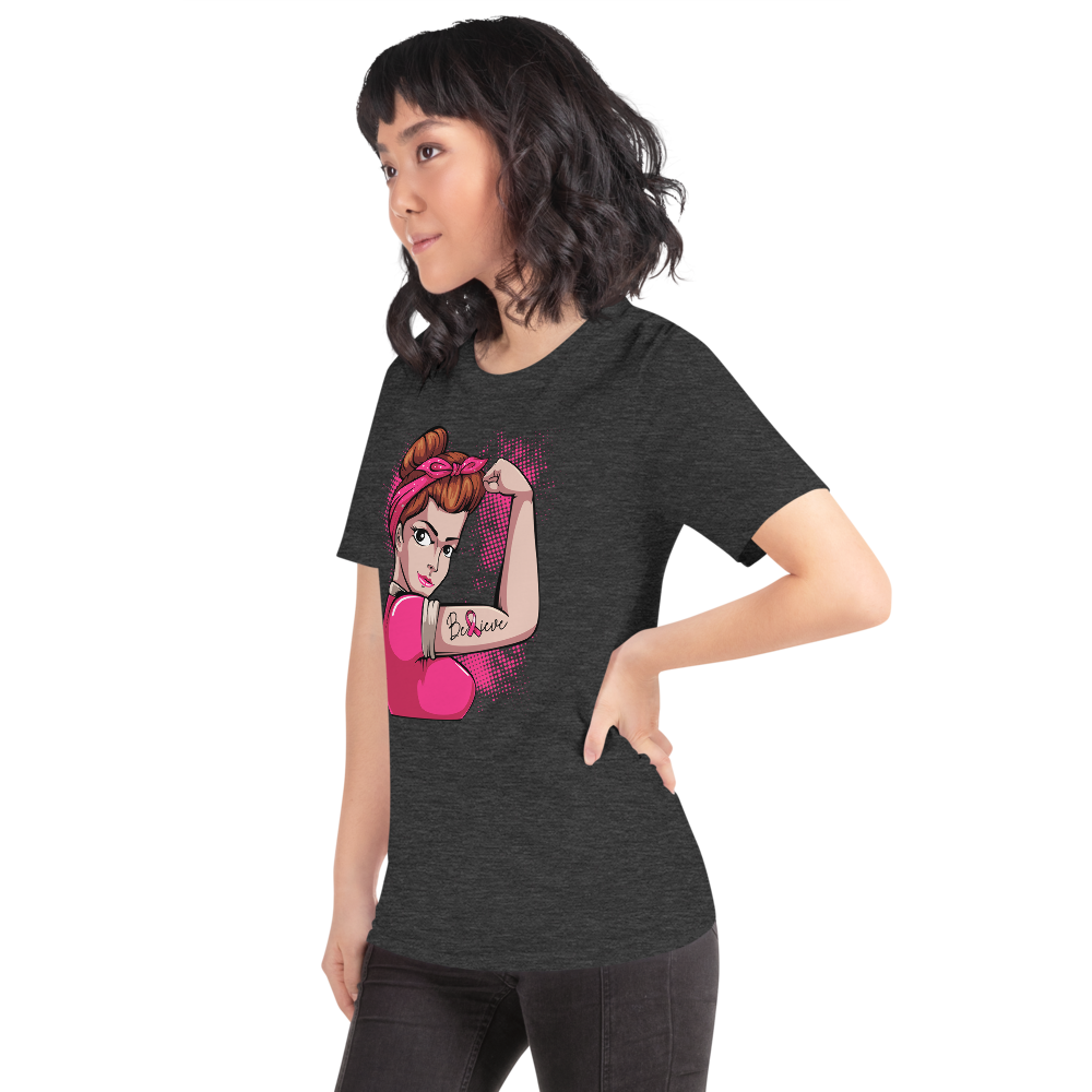 BREAST CANCER AWARENESS BELIEVE Short-Sleeve Unisex T-Shirt
