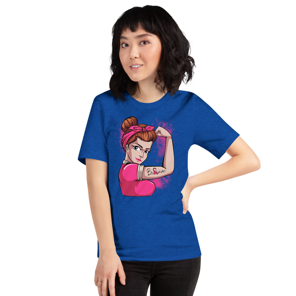 BREAST CANCER AWARENESS BELIEVE Short-Sleeve Unisex T-Shirt