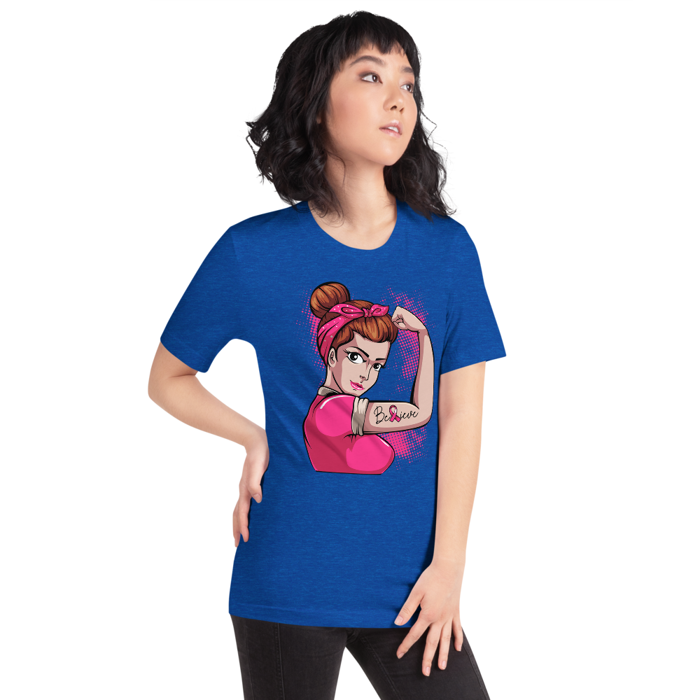 BREAST CANCER AWARENESS BELIEVE Short-Sleeve Unisex T-Shirt