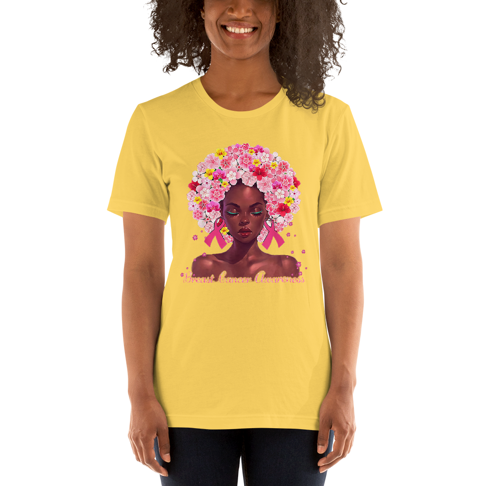 BREAST CANCER AWARENESS AFRO Short-Sleeve Unisex T-Shirt